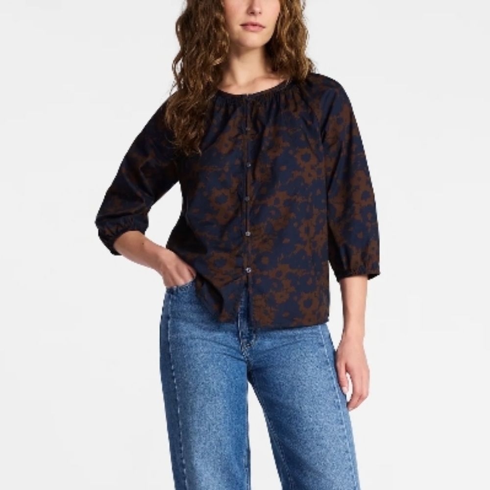 Time And Tru Floral Blouse Sz XXXL 22